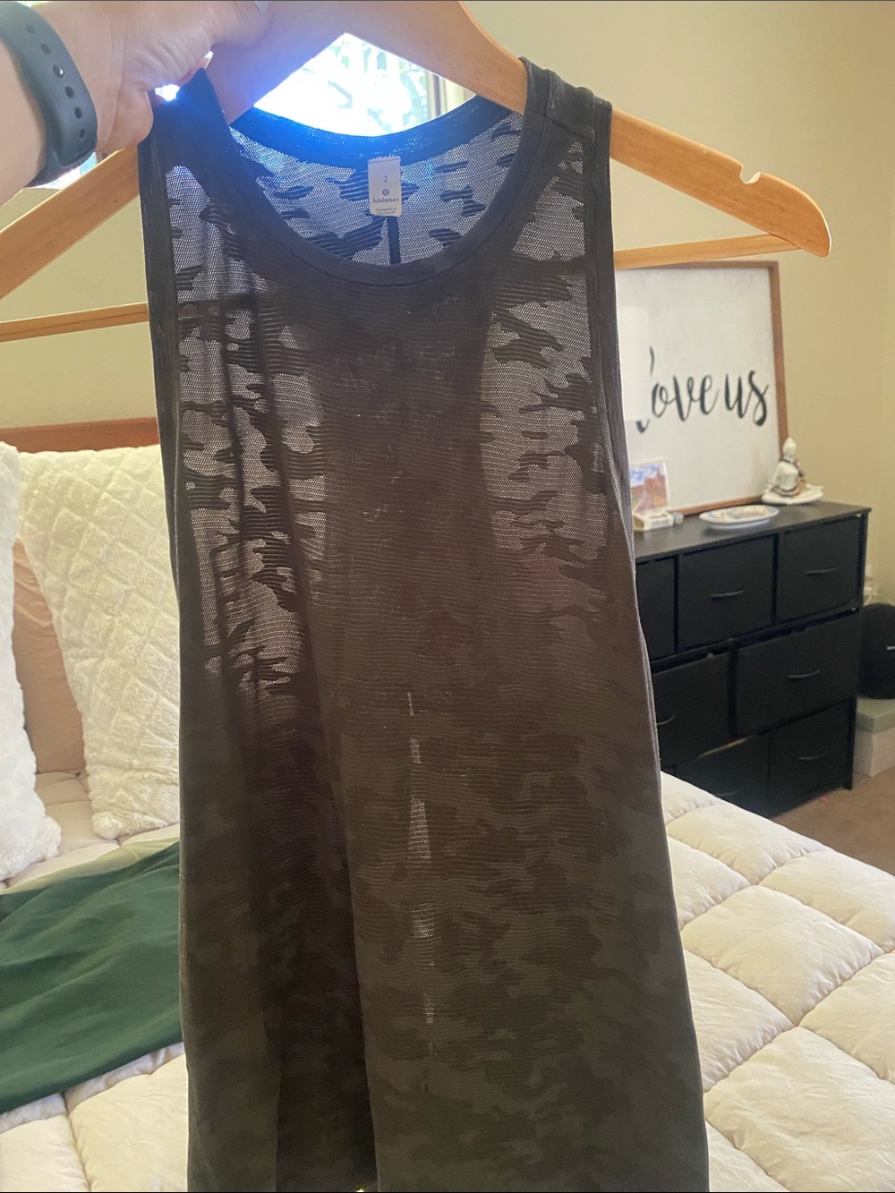 lululemon athletica Women's Black Sheer Camo Tank Top